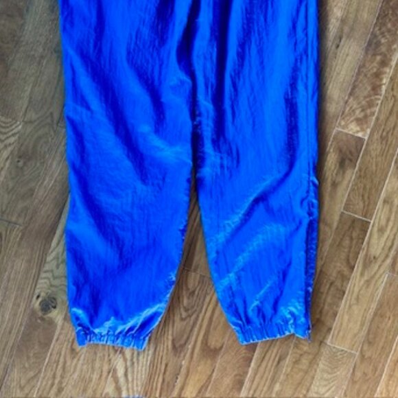 90’s PERFECT AdidasTrack Pants Loose Fit Nylon Color: Indigo - Women's Med. - Picture 4 of 5